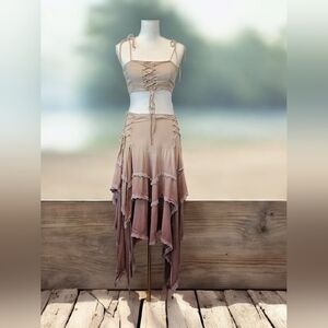 NWT Sahara Wildflower Maxi Skirt Set - Brown SOLD OUT ONLINE